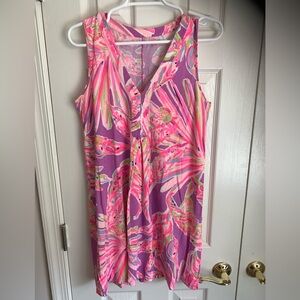 lilly pulitzer 100% cotton in beautiful pink and pops of purple